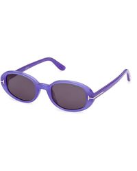 Tom Ford - Ft1364 Iggy 81A Sunglasses Acetate Smoke Round Normal - Lyst