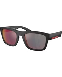Prada Linea Rossa - Ps 01Zs Dg008F Sunglasses Nylon Pillow Mirrored - Lyst