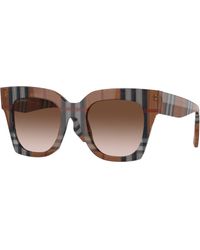Burberry - Be4364 Kitty Square Check Print Sunglasses - Lyst