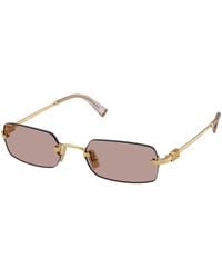 Miu Miu - Mu B50S 5Ak20I Sunglasses Metal Squared Normal - Lyst
