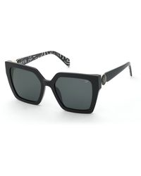 Blumarine - Sbm243 700 Sunglasses Acetate Smoke Geometric Normal - Lyst