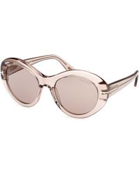 Tom Ford - Ft1423 Elodie-02 45E Sunglasses Acetate Round Normal - Lyst