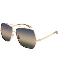 Chloé - Ch0278S 006 Sunglasses Metal Squared - Lyst