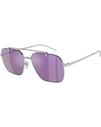 Emporio Armani - Ea2150 30154V Sunglasses Metal Squared Mirrored Mirror - Lyst