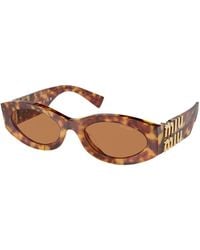 Miu Miu - Mu 11Ws 0Mu 11Ws 4Bw2Z1 Sunglasses Acetate Round Normal - Lyst