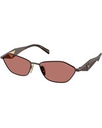 Prada - Pr D50S 22J80W Sunglasses Metal Bordeaux Geometric Normal - Lyst