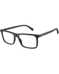 Emporio Armani - Ea3288 6452 Optical Frames Acetate Transparent Squared Normal - Lyst