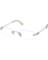 Miu Miu - Mu 50Yv 1Bc1O1 Optical Frames Metal Transparent Squared Normal - Lyst
