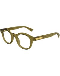 Bottega Veneta - Bv1413O 004 Optical Frames Acetate Transparent Round - Lyst