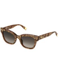 Furla - Sfu814 0V83 Sunglasses Acetate Smoke Squared Normal Shaded - Lyst