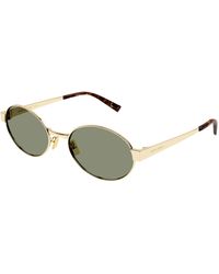 Saint Laurent - Sl 692 003 Sunglasses Metal Round - Lyst
