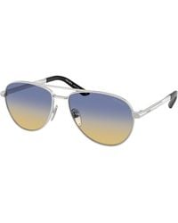 Prada - Pr A54S 27506Z Sunglasses Metal Pilot Normal - Lyst