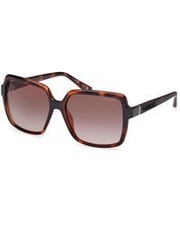 Guess - Gu00157 52F Sunglasses Injected Marrone Squared Normal Sfumato - Lyst