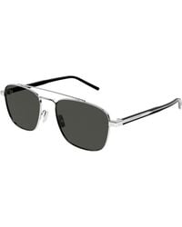 Saint Laurent - Sl 665 002 Sunglasses Metal Pilot - Lyst