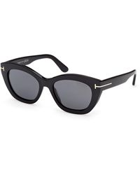 Tom Ford - Ft1285 Linda-02 01D Sunglasses Acetate Smoke Butterfly Polarized - Lyst