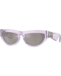 Burberry - Be4422U 40956G Sunglasses Acetate Cat Eye Mirrored Mirror - Lyst