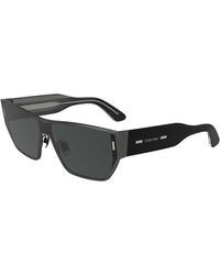 Calvin Klein - Ck25102S 070 Sunglasses Metal Squared Normal - Lyst