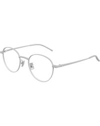 Bottega Veneta - Bv1424Oa 002 Optical Frames Titanium Transparent Round - Lyst