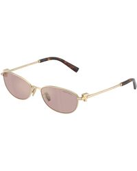 Tiffany & Co. - Tf3115 6189Vs Sunglasses Steel Round Normal Mirrored - Lyst