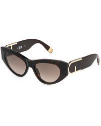 Furla - Sfu881 04Bl Sunglasses Acetate Cat Eye Normal Shaded - Lyst