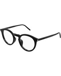 Saint Laurent - Sl 347/F 001 Optical Frames Acetate Transparent Round - Lyst
