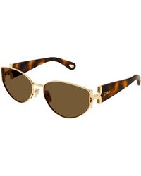 Chloé - Ch0260S 002 Sunglasses Metal Round - Lyst