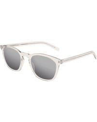 Saint Laurent - Sl 28 Slim 006 Sunglasses Acetate Squared Normal Mirror - Lyst