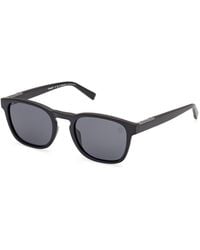 Timberland - Tb00007 02D Sunglasses Injected Smoke Round Polarized - Lyst