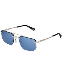 Police - Splu76 Overfly 2 579B Sunglasses Metal Smoke Geometric Normal Mirrored - Lyst