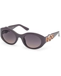 Guess - Gu00198-H 20B Sunglasses Injected Smoke Round Normal - Lyst