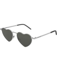 Saint Laurent - Sl 301 Loulou 001 Sunglasses Metal Geometric Normal - Lyst