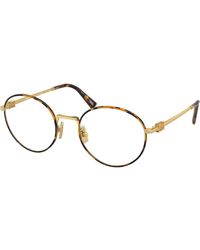 Miu Miu - Mu 52Xv 14U1O1 Optical Frames Metal Transparent Round Normal - Lyst
