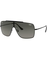 Ray-Ban - Rb3697 Wings Ii Square Shield Sunglasses, Black/grey Gradient, 35 Mm - Lyst