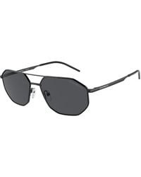 Emporio Armani - Ea2147 300187 Sunglasses Metal Geometric Normal - Lyst