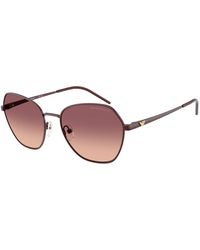 Emporio Armani - Ea2161 34018D Sunglasses Metal Geometric Normal Shaded - Lyst