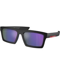Prada Linea Rossa - Ps 02Zsu 1Bo05U Sunglasses Injected Squared Normal Mirror - Lyst