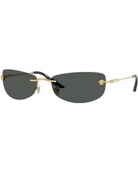 Versace - Ve2279 100287 Sunglasses Metal Squared Normal - Lyst