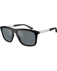 Emporio Armani - Ea4237 50016G Sunglasses Injected Squared Mirrored - Lyst