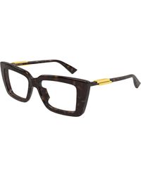 Bottega Veneta - Bv1448O 002 Optical Frames Acetate Transparent Squared - Lyst