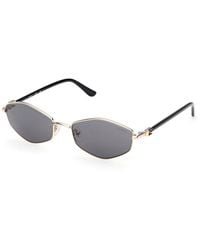 Guess - Gu00289 32A Sunglasses Metal Smoke Geometric Normal - Lyst