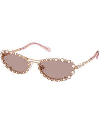 Swarovski - Sk7044 40147N Sunglasses Metal Round Normal - Lyst