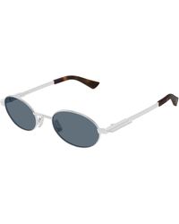 Bottega Veneta - Bv1470S 001 Sunglasses Metal Round - Lyst