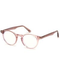 Tom Ford - Ft5557-B 072 Optical Frames Acetate Round Anti- Light - Lyst