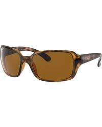 Ray-Ban - Rb4068 Square Sunglasses, Havana/polarized Brown, 60 Mm - Lyst