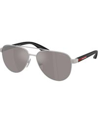Prada Linea Rossa - Ps A52S 18X80I Sunglasses Metal Pilot Normal Mirror - Lyst