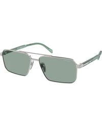 Prada - Pr A57S 1Bc10G Sunglasses Steel Squared Normal - Lyst