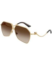 Dolce & Gabbana - Dg2326 02/13 Sunglasses Metal Pilot Normal Shaded - Lyst