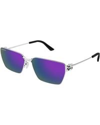 Balenciaga - Bb0374Sk 003 Sunglasses Metal Squared - Lyst