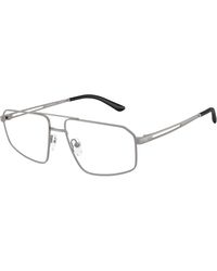 Emporio Armani - Ea1184 3045 Optical Frames Metal Transparent Pilot Normal - Lyst
