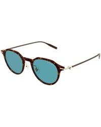 Montblanc - Mb0355S 006 Sunglasses Injected Round - Lyst